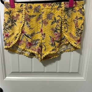 BeBop Floral Yellow and Black Women Shorts